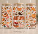 Hello Autumn Iced Coffee Glass Cup
